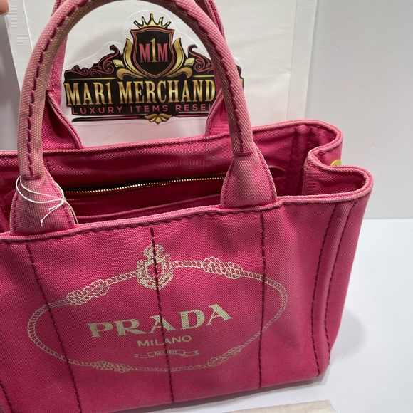 Prada Canapa  bag in Pink with strap, preloved. - Picture 8 of 9